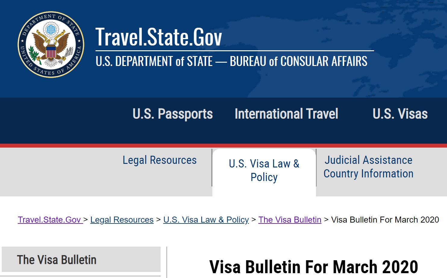 Visa Bulletin. Travel.State.gov. Visa Travel. Visa Bulletin in 2018 eu. Www state ru